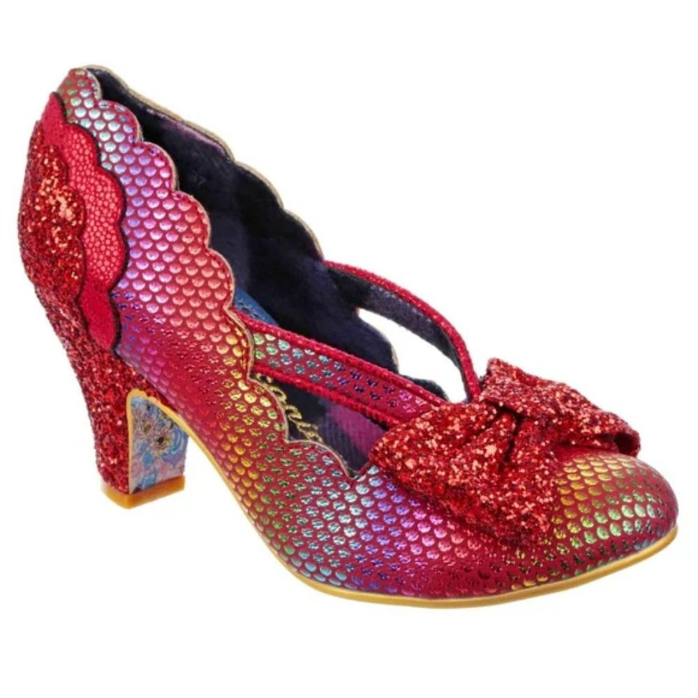Irregular Choice - Red Rainbow Sparkle Heels in WIDE
